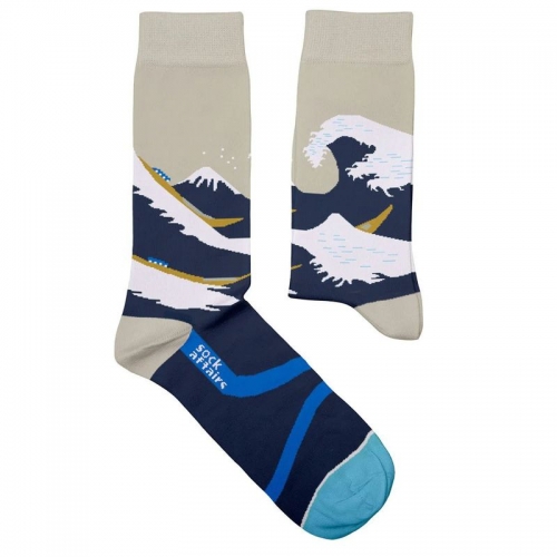 Socken Kunstwerke - Hokusai "Die große Welle vor Kanagawa"